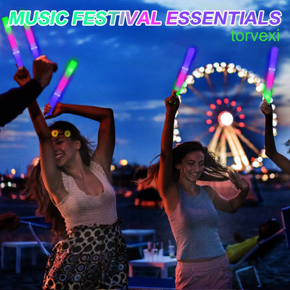 50 Pack LED Glow Sticks with 3 Light Modes, Multi Color Battery Operated Party Supplies for Festivals, Raves, Weddings, Holidays and Party Favors for Events and Gifts