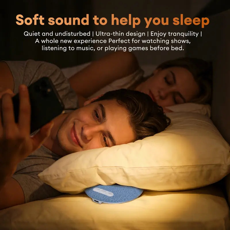 Ultra-Thin Pillow Speaker for Side Sleepers | Under Pillow Sleep Speaker for Music, White Noise & Private Listening