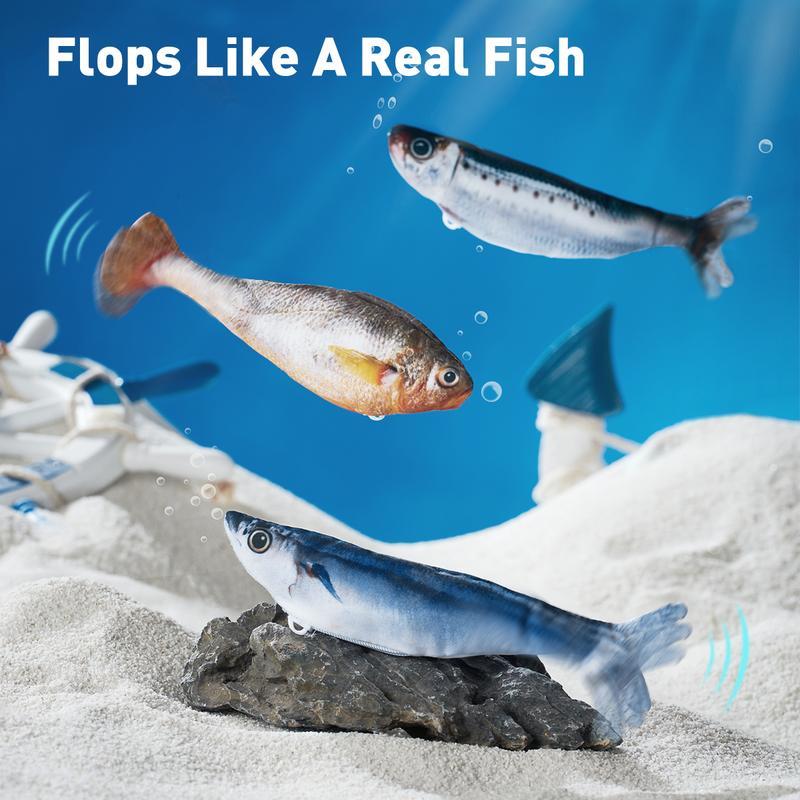 Interactive Cat Toys – Small Floppy Fish, Catnip, Rechargeable
