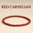 Handmade Red Carnelian Crystal Beads Bracelet – Healing Energy, Stretch Adjustable