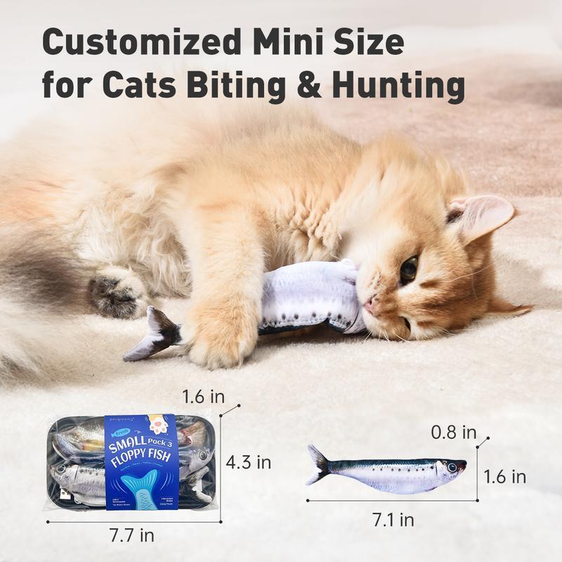 Interactive Cat Toys – Small Floppy Fish, Catnip, Rechargeable